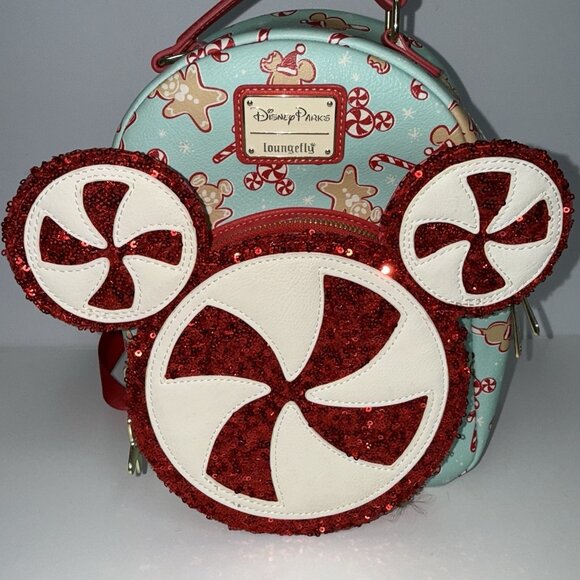 Disney Parks Loungefly Peppermint Gingerbread Candy Cane Mini Backpack Holiday main image 6